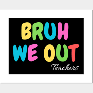 Bye Bruh We Out End Of School Retro Rainbow Sunglasses Boys T-Shirt Posters and Art